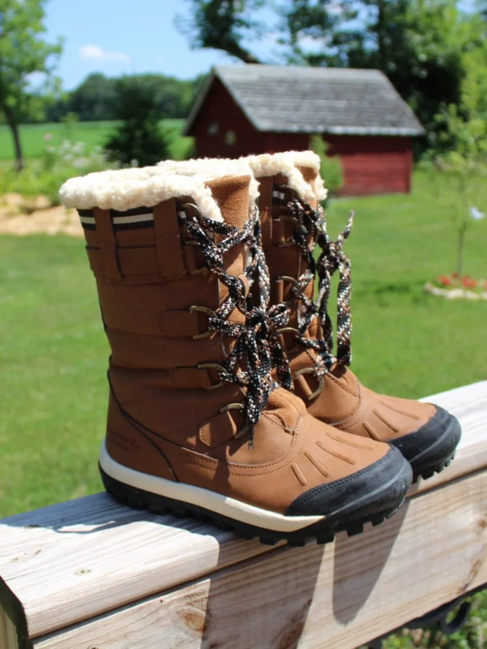 Bearpaw Desdemona Hickory Brown Suede Waterproof Winter Boots Women's Sz 8